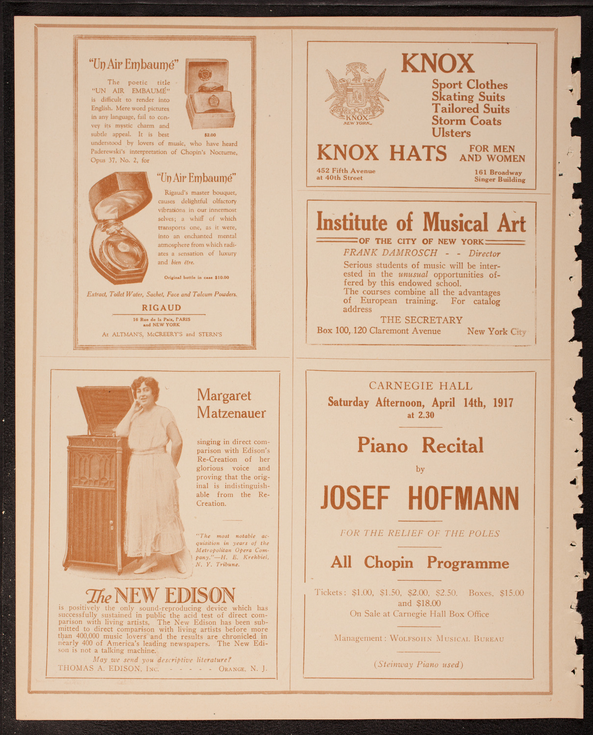 Oratorio Society of New York, April 5, 1917, program page 2