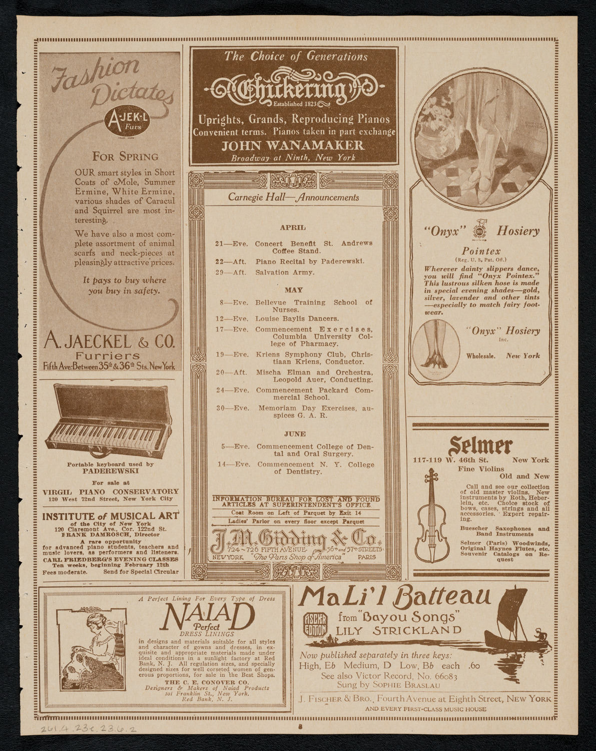 Christine Dobbins' Dancers, April 20, 1923, program page 3