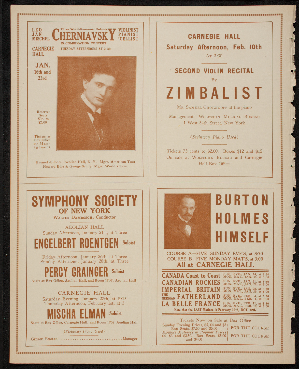 New York Philharmonic, January 12, 1917, program page 8