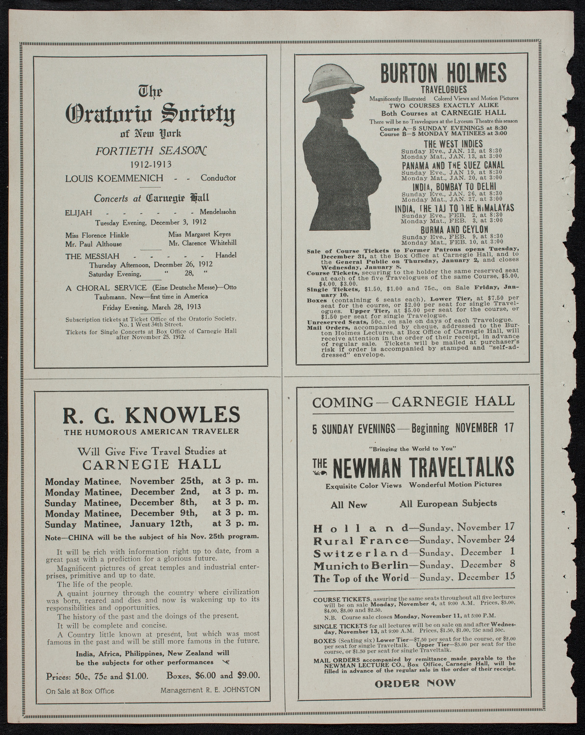Elmendorf Lecture: The Great Southwest, October 27, 1912, program page 10