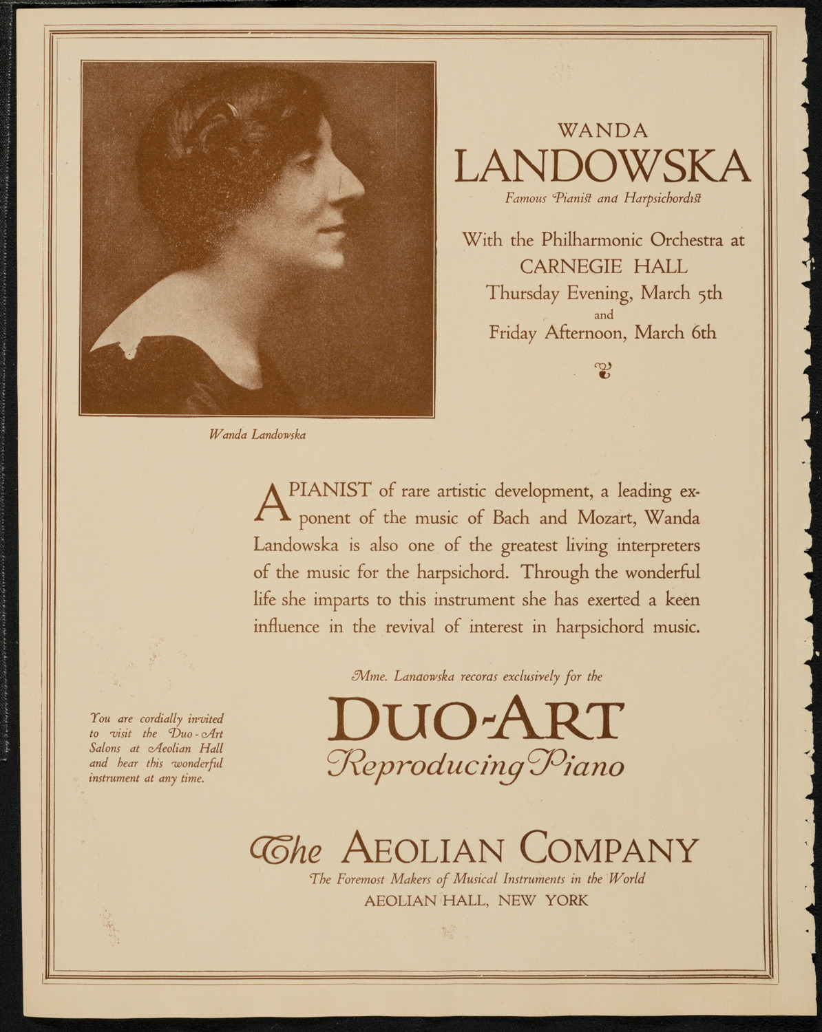 New York Philharmonic, March 6, 1925, program page 2