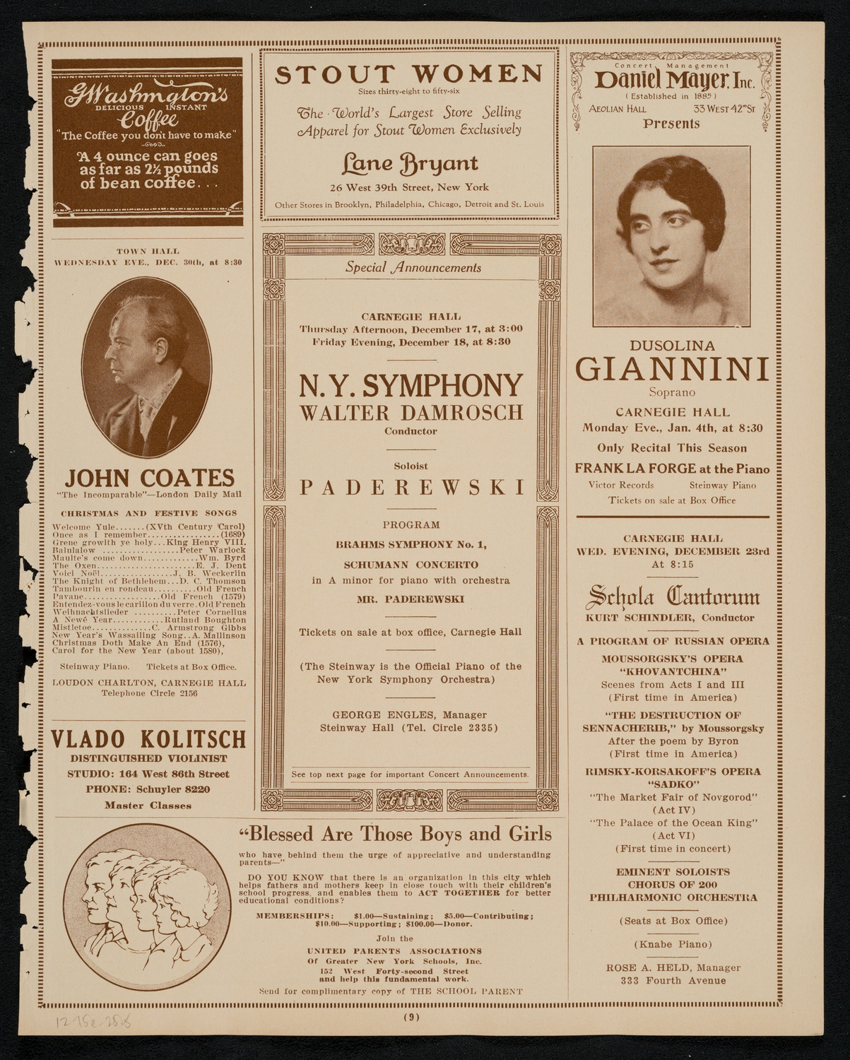 Philadelphia Orchestra, December 15, 1925, program page 9