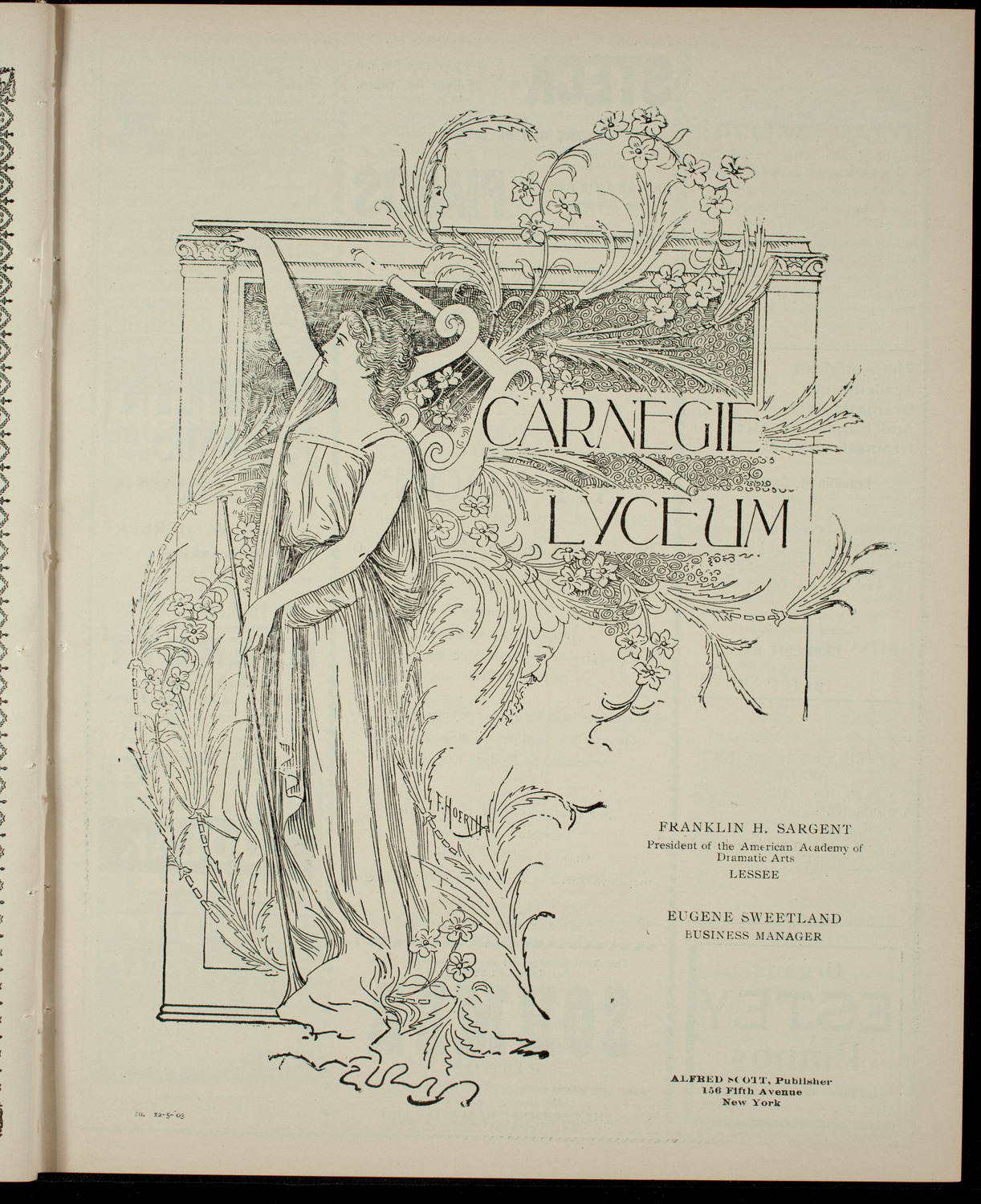 Ah Foon, December 5, 1903, program page 1