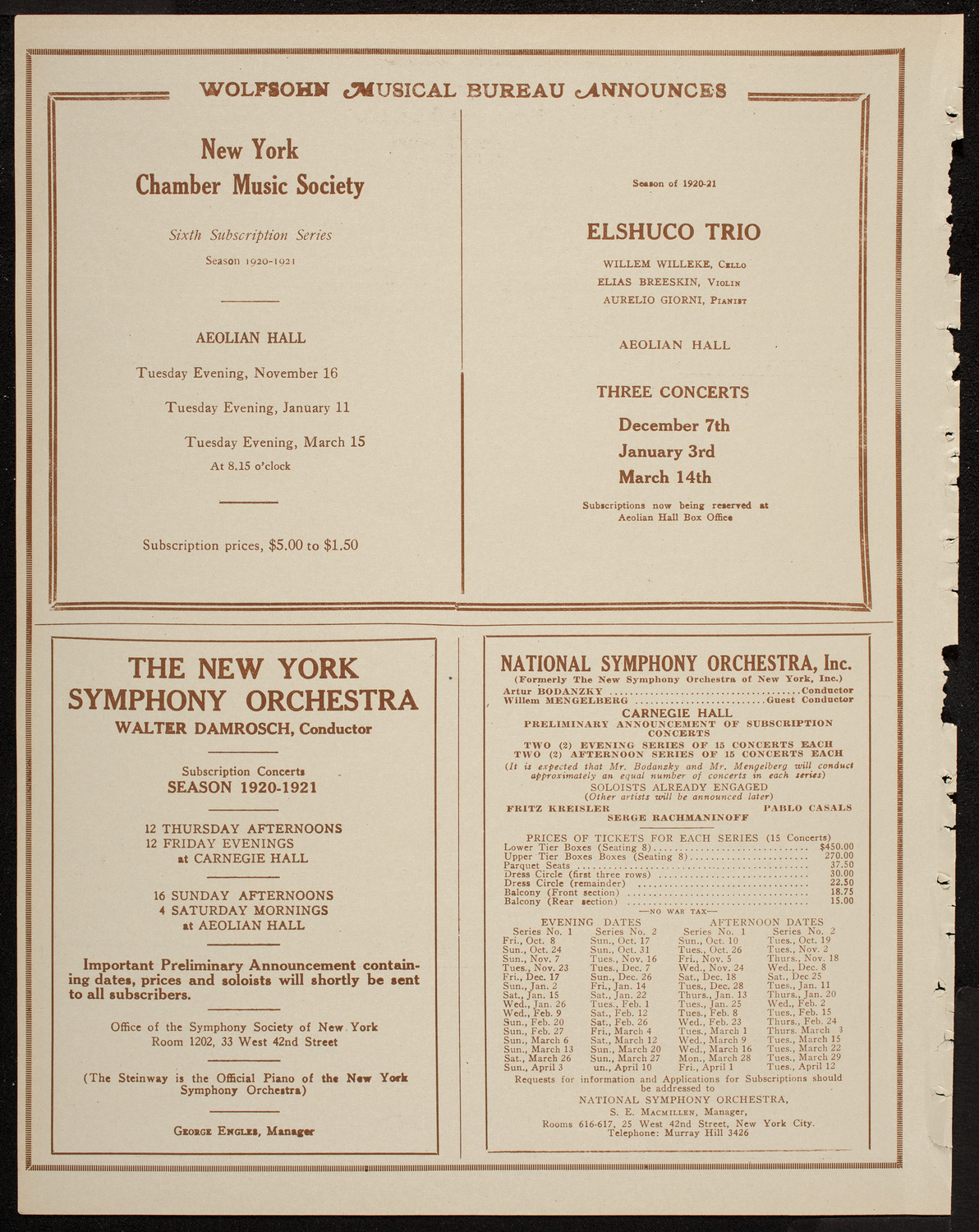 Dirk Foch Symphony Concert, April 21, 1920, program page 8