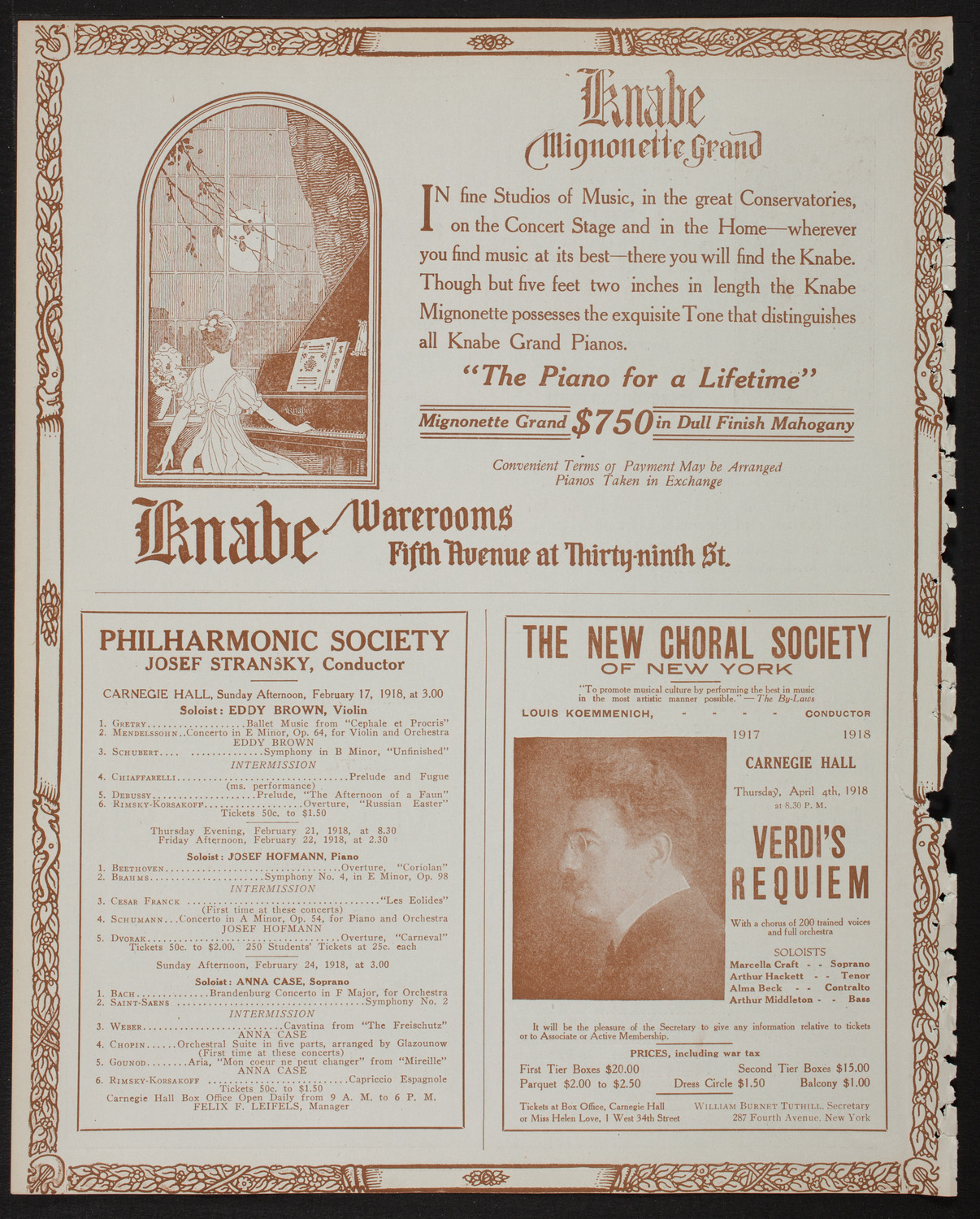New York Symphony Orchestra, February 15, 1918, program page 12