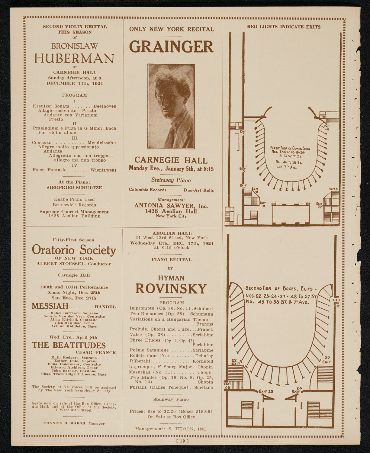 New York Philharmonic, December 7, 1924, program page 10