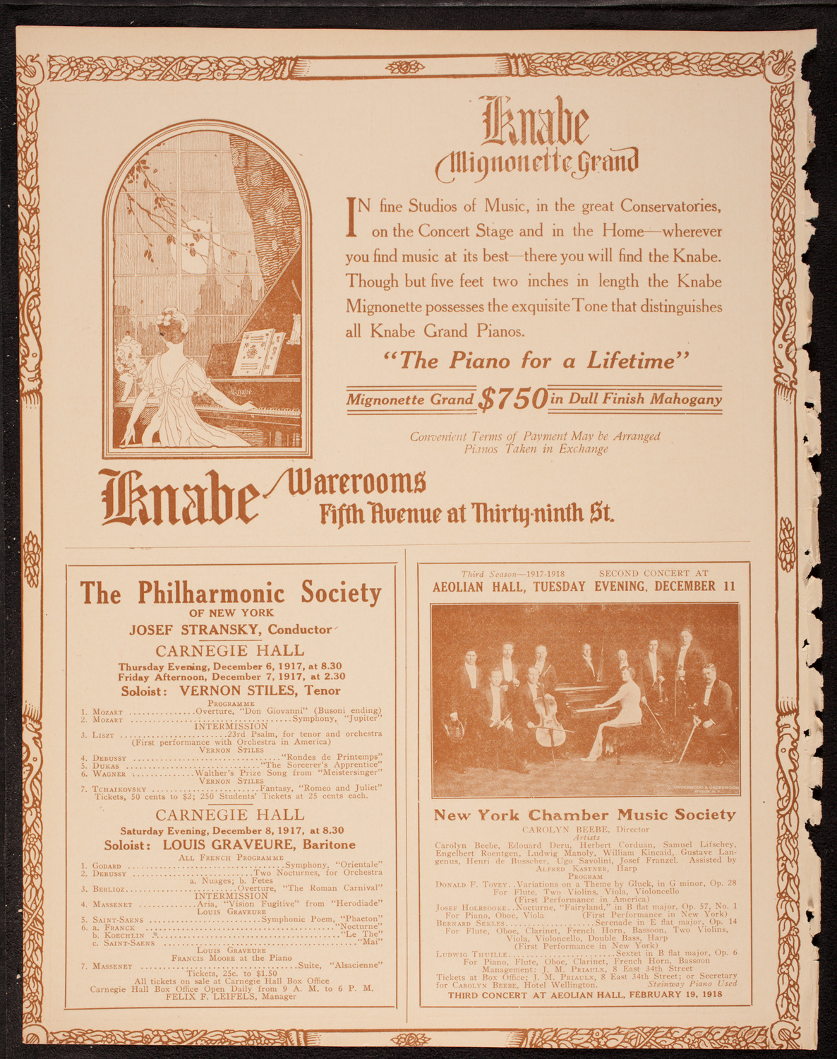 Oratorio Society of New York, December 5, 1917, program page 12