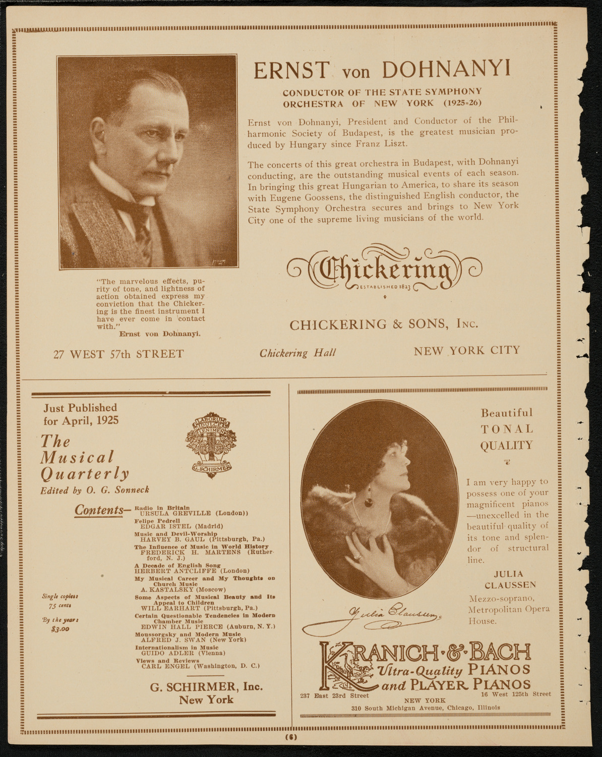 Testimonial Concert in Honor of Zavel Zilberts, April 12, 1925, program page 6