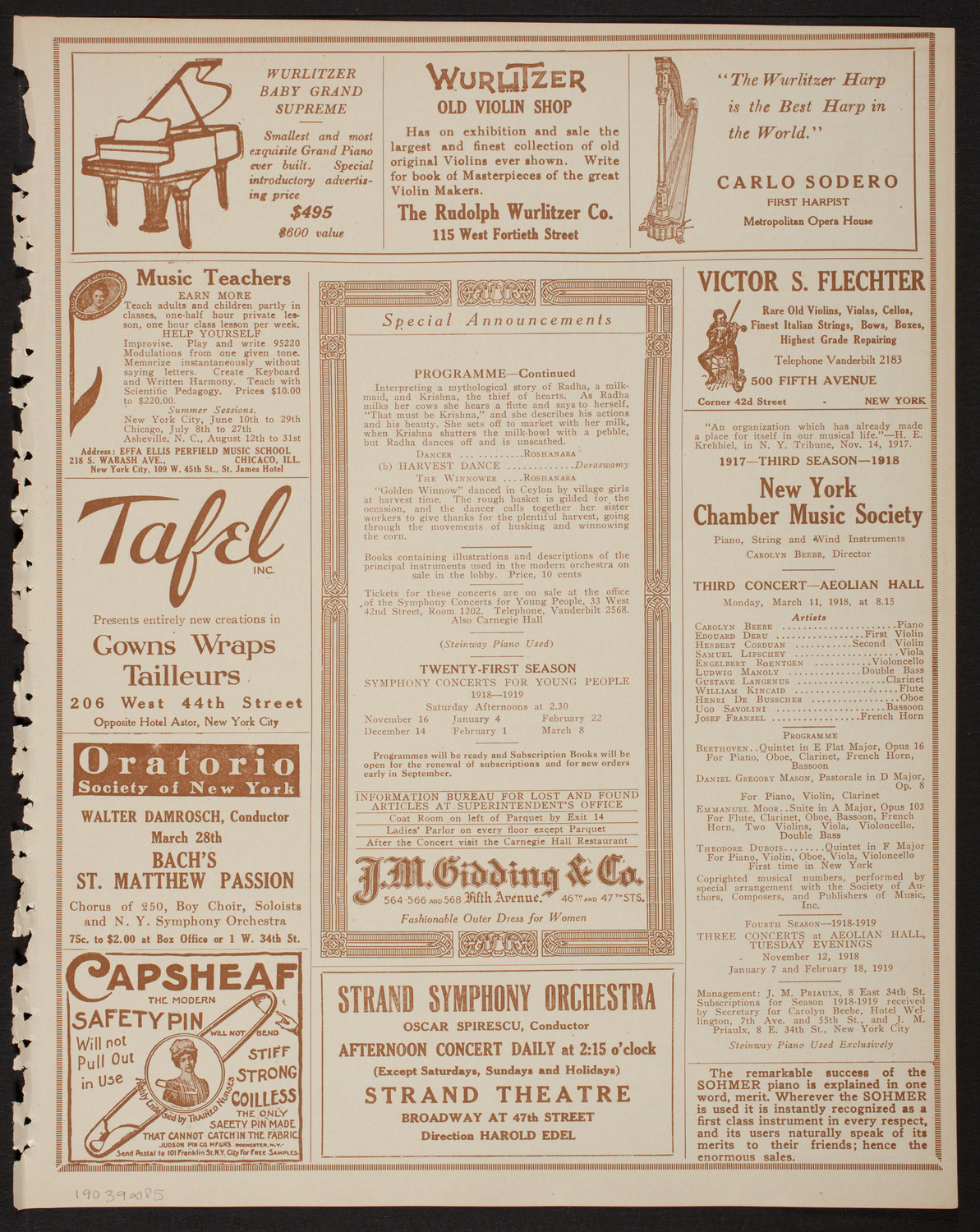 Symphony Concert for Young People, March 9, 1918, program page 9