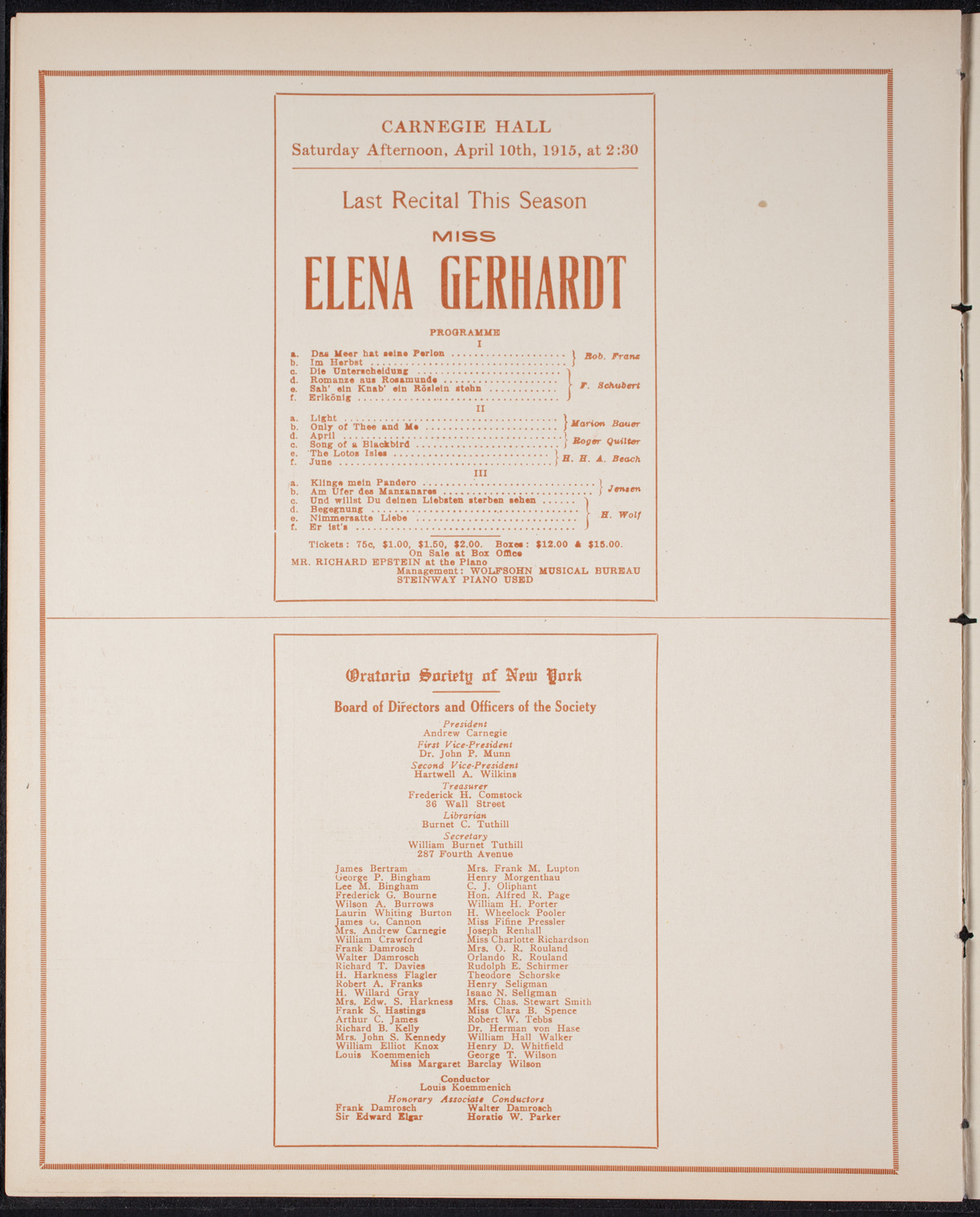 Bismarck Centennial Celebration, March 31, 1915, program page 10