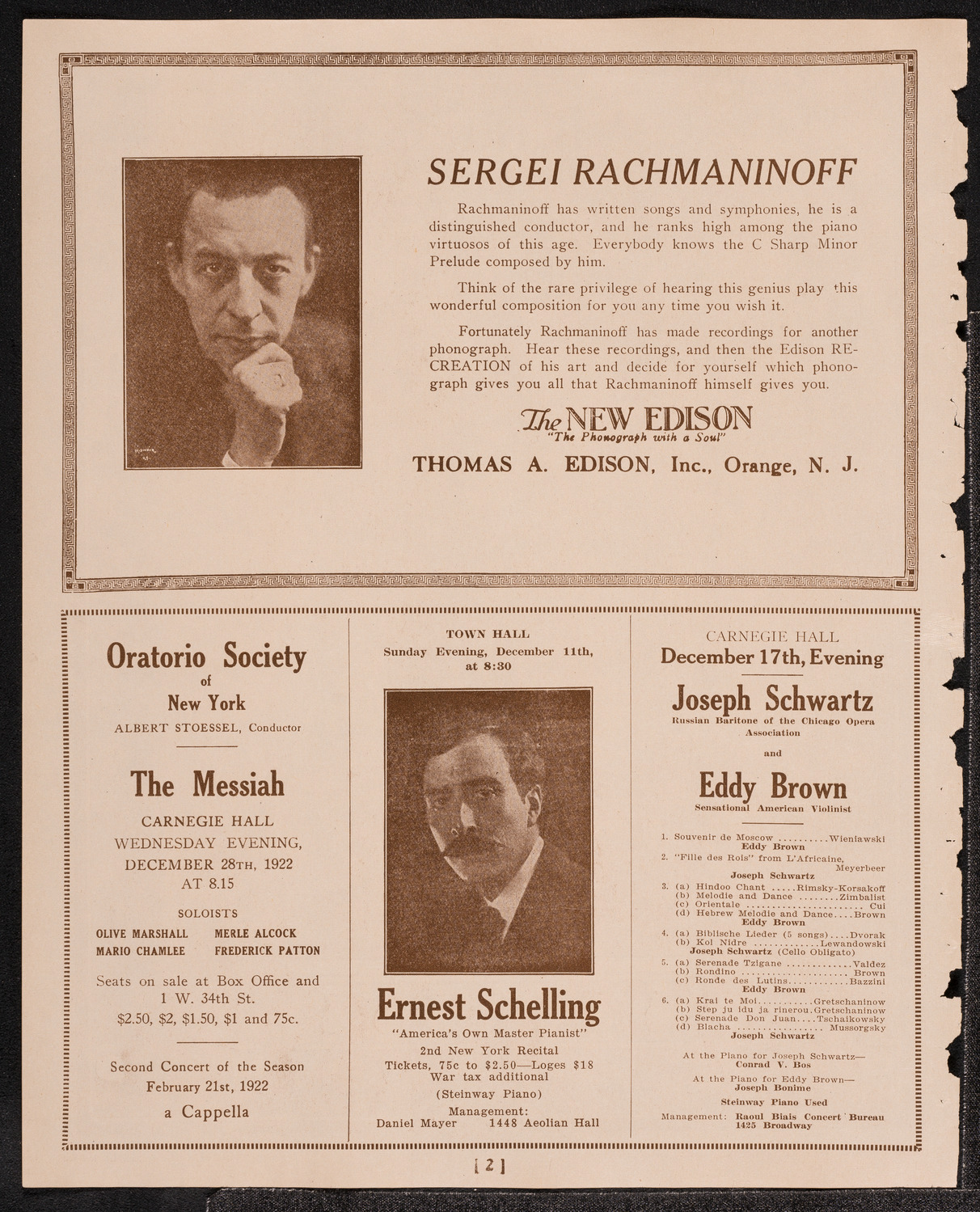 Symphony Concert for Young People, December 10, 1921, program page 2
