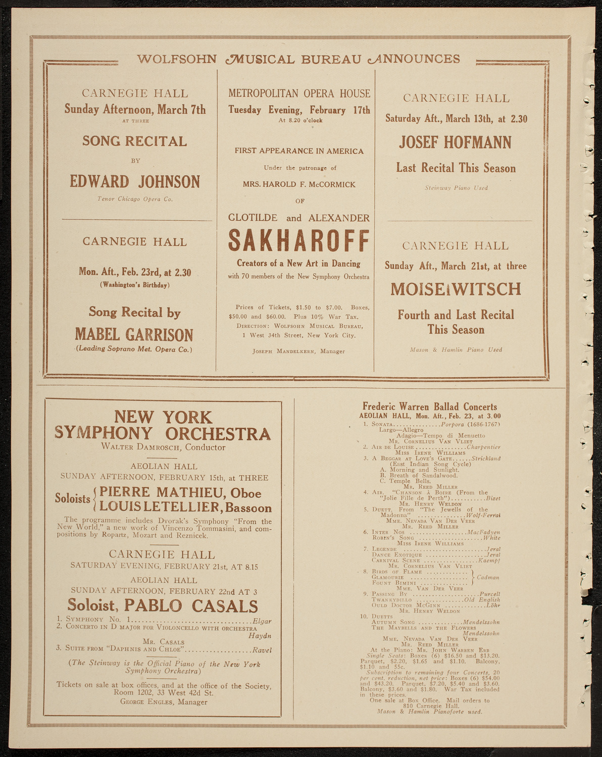 Albert Spalding, Violin, February 14, 1920, program page 8