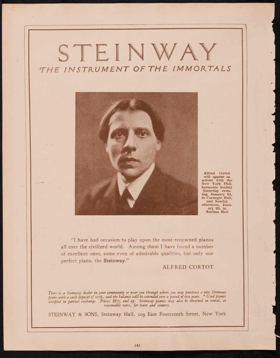 Socrate Barozzi, Violin, January 25, 1925, program page 4