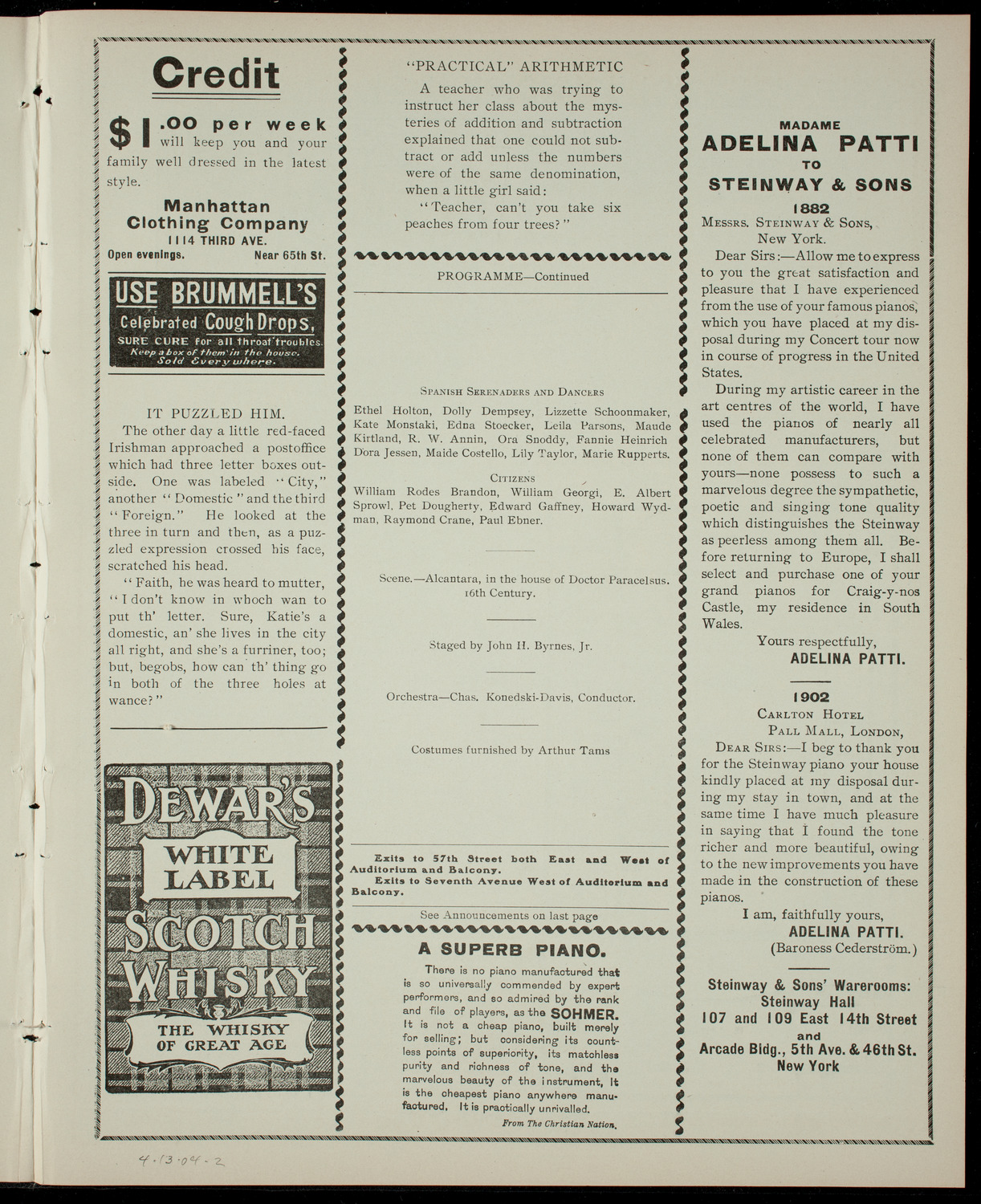 Ogden-Crane School of Opera, April 13, 1904, program page 3