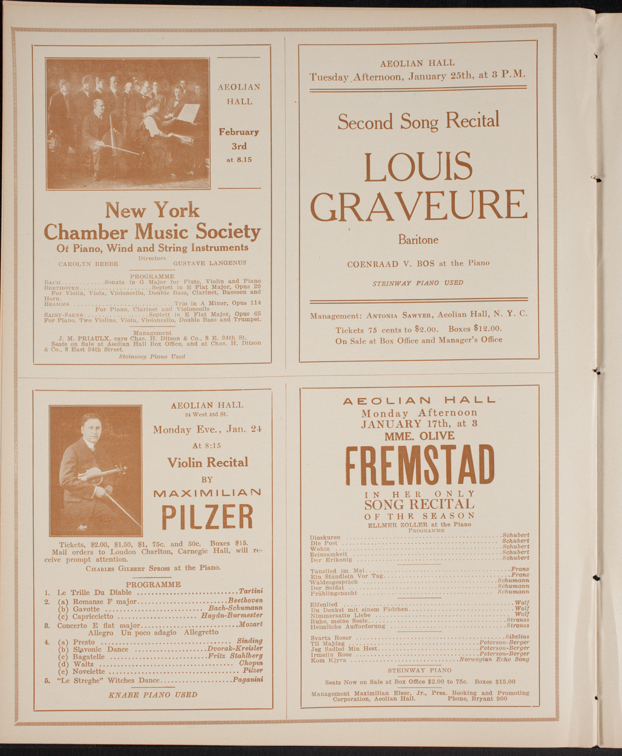 Russian Symphony Society of New York, January 15, 1916, program page 10