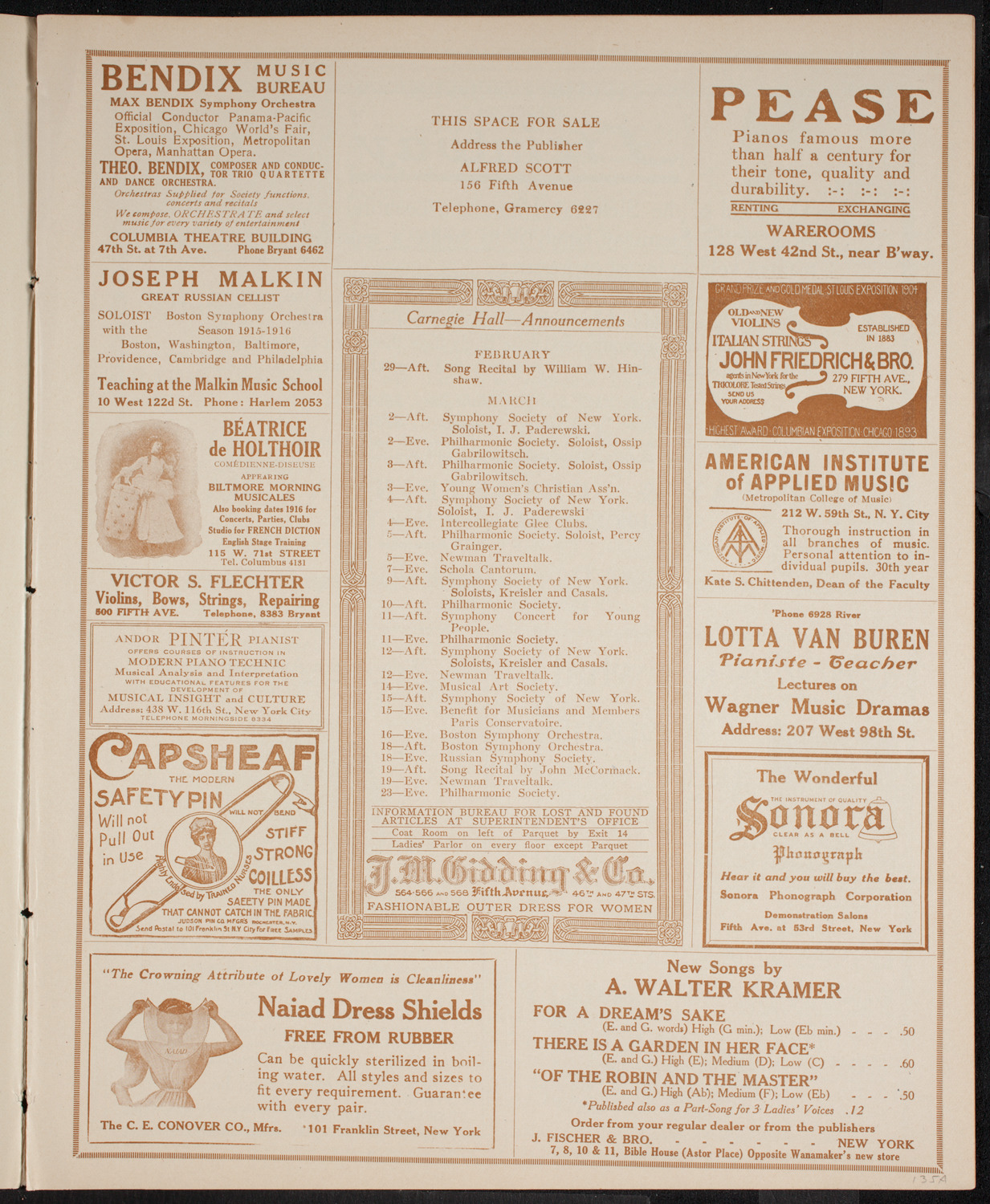 Benefit: The Laymen's League for Retreats and Social Studies, February 28, 1916, program page 3