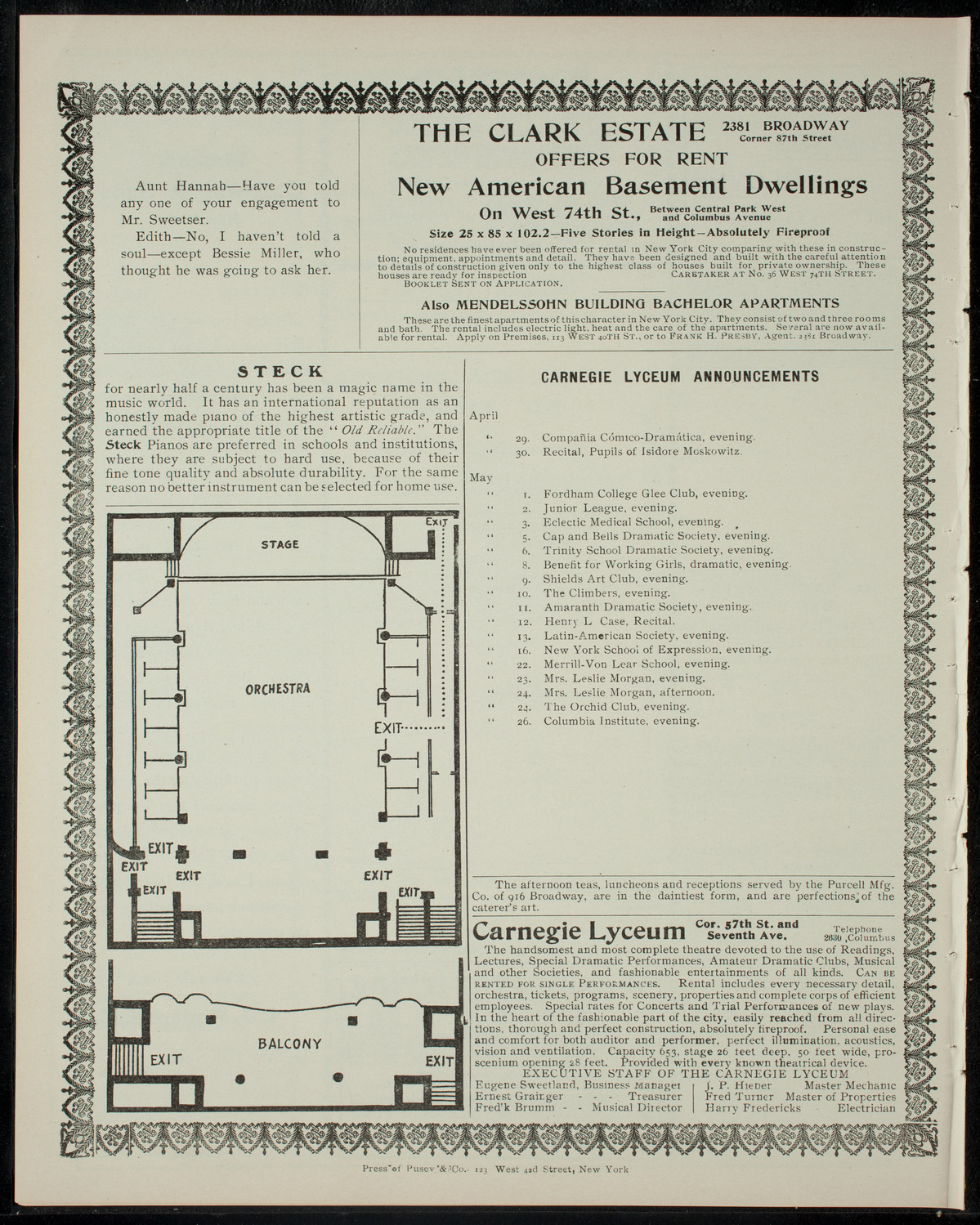 American Academy of Dramatic Arts, April 29, 1905, program page 4