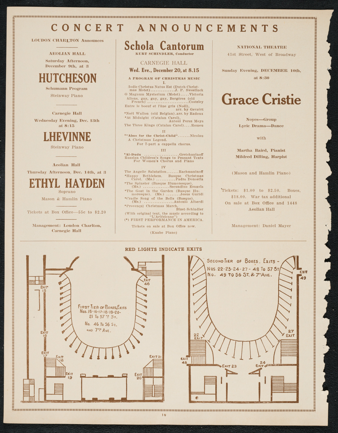 Sigrid Onégin, Contralto, December 6, 1922, program page 10