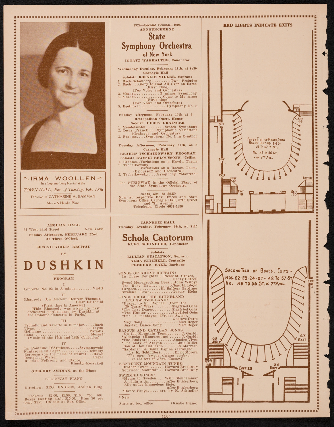 Frieda Hempel, Soprano, February 10, 1925, program page 10