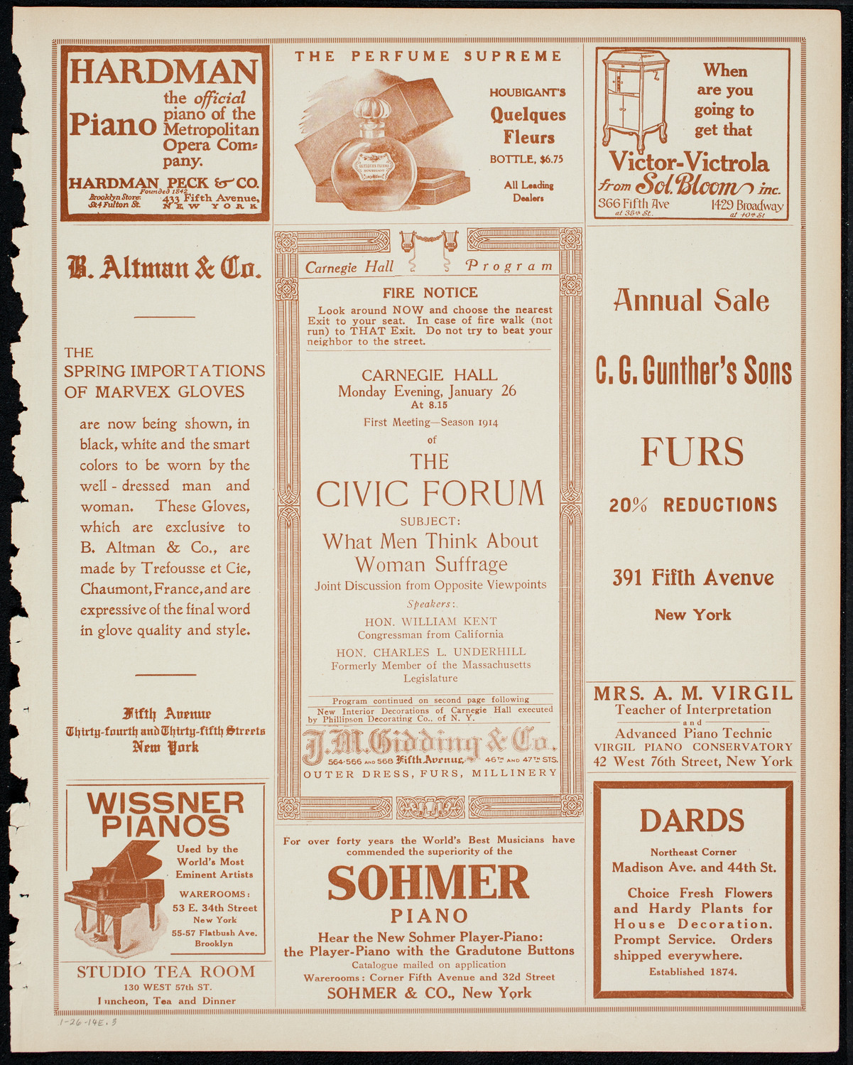 The Civic Forum, January 26, 1914, program page 5