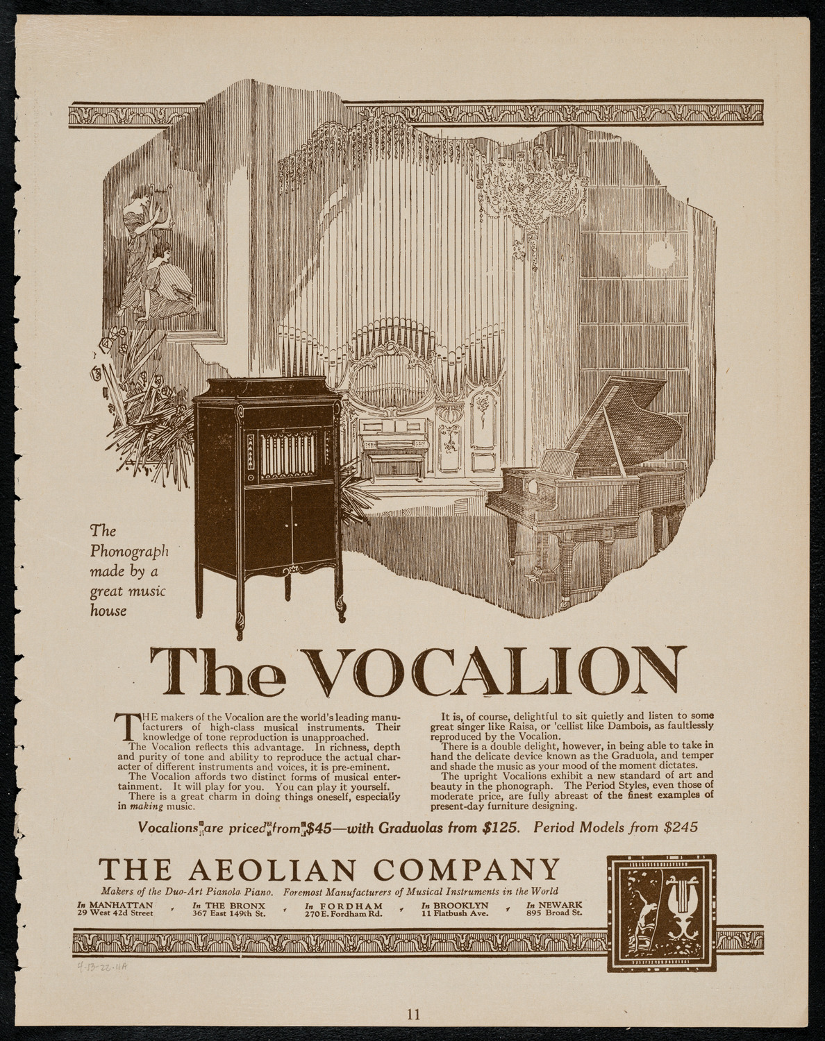 Oratorio Society of New York, April 13, 1922, program page 11