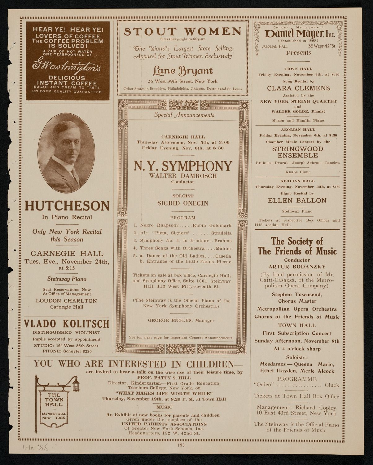 John Powell, Piano, November 1, 1925, program page 9
