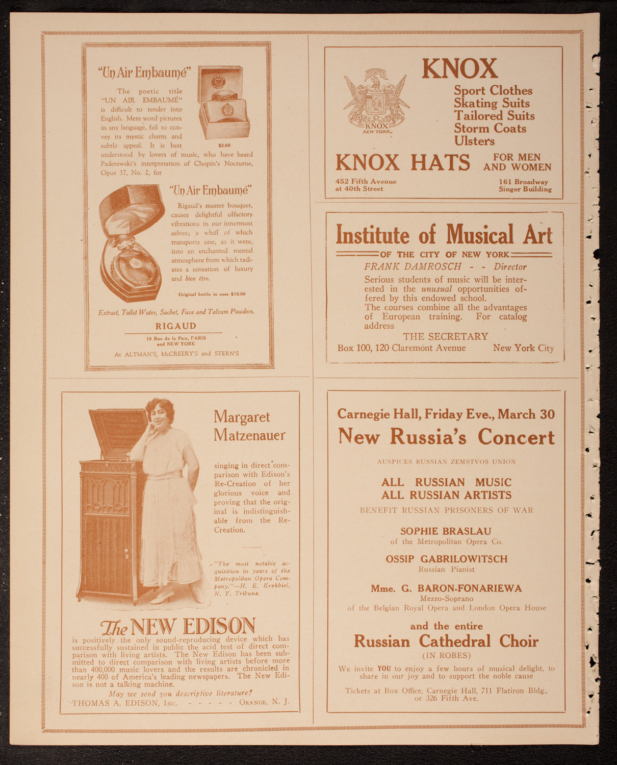 Schola Cantorum of New York, March 28, 1917, program page 2