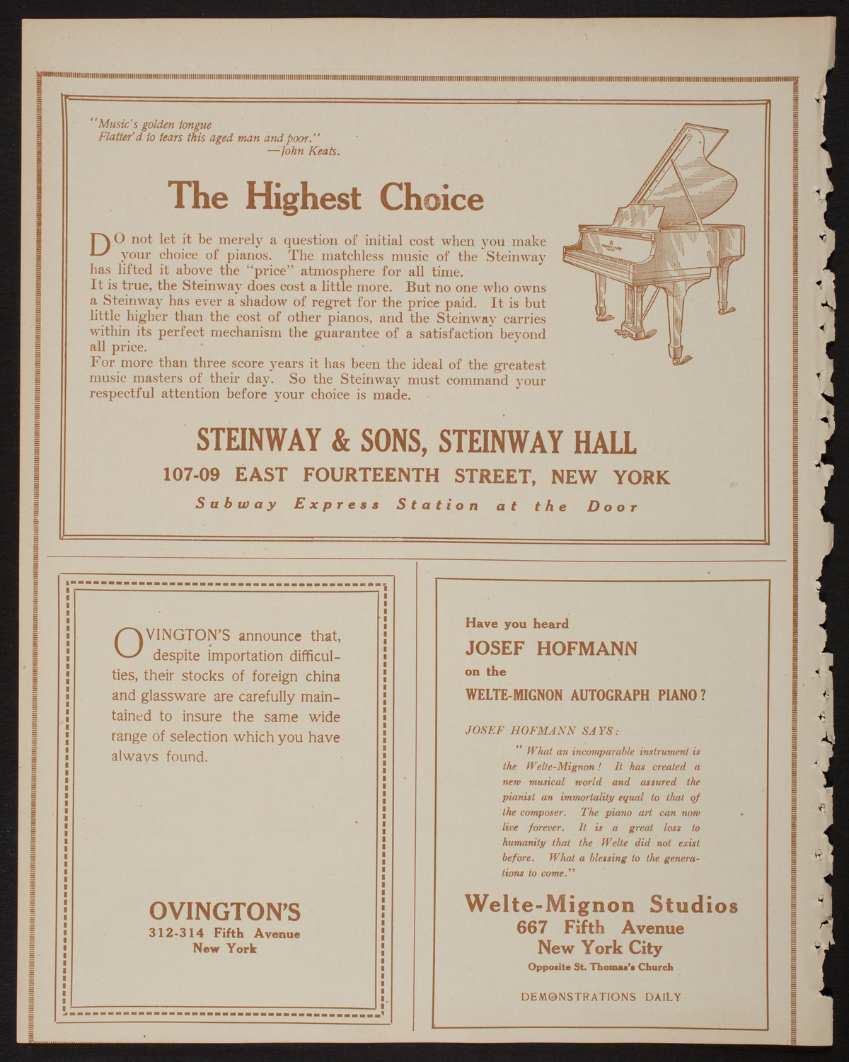 Lecture by Lieutenant Patrick Alva O'Brien, R.F.C., March 17, 1918, program page 4