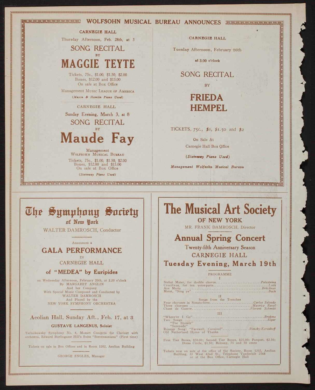 New York Philharmonic, February 17, 1918, program page 8