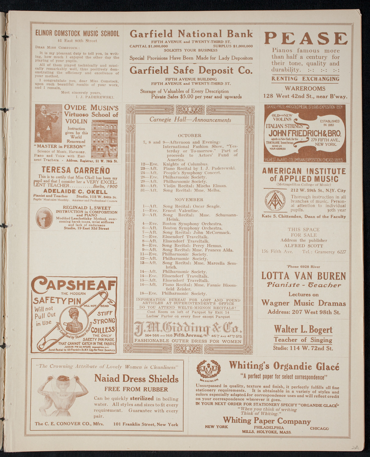 Fashion Show: "Yesterday or To-Morrow", October 7, 1915, program page 3