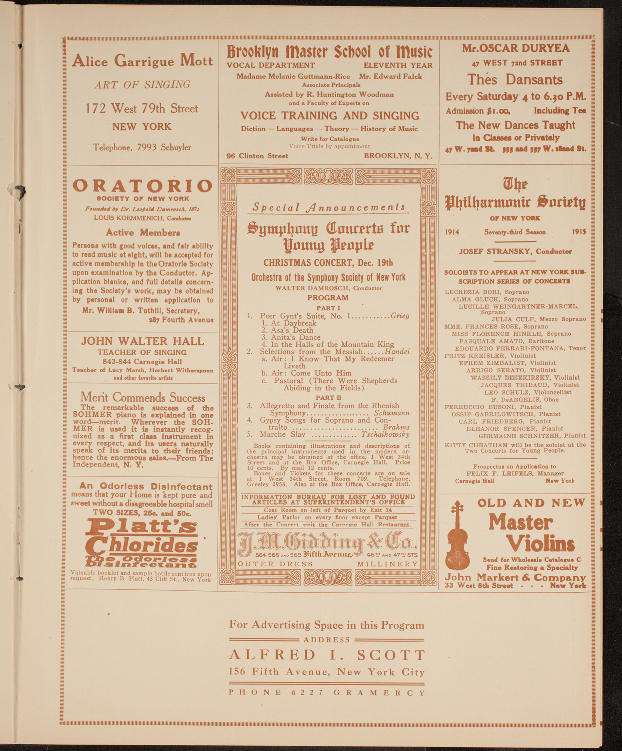 Frances Alda, Soprano, December 1, 1914, program page 9
