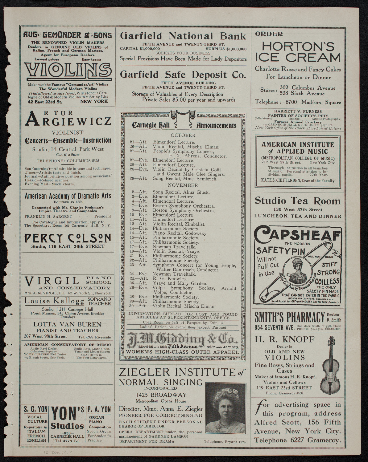 Elmendorf Lecture: The Grand Canyon, October 20, 1912, program page 3