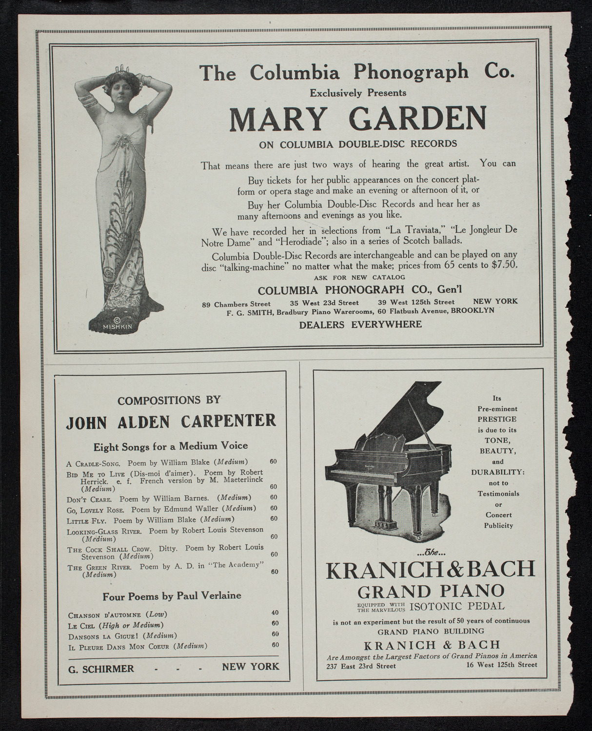 Mischa Elman, Violin, November 30, 1912, program page 6