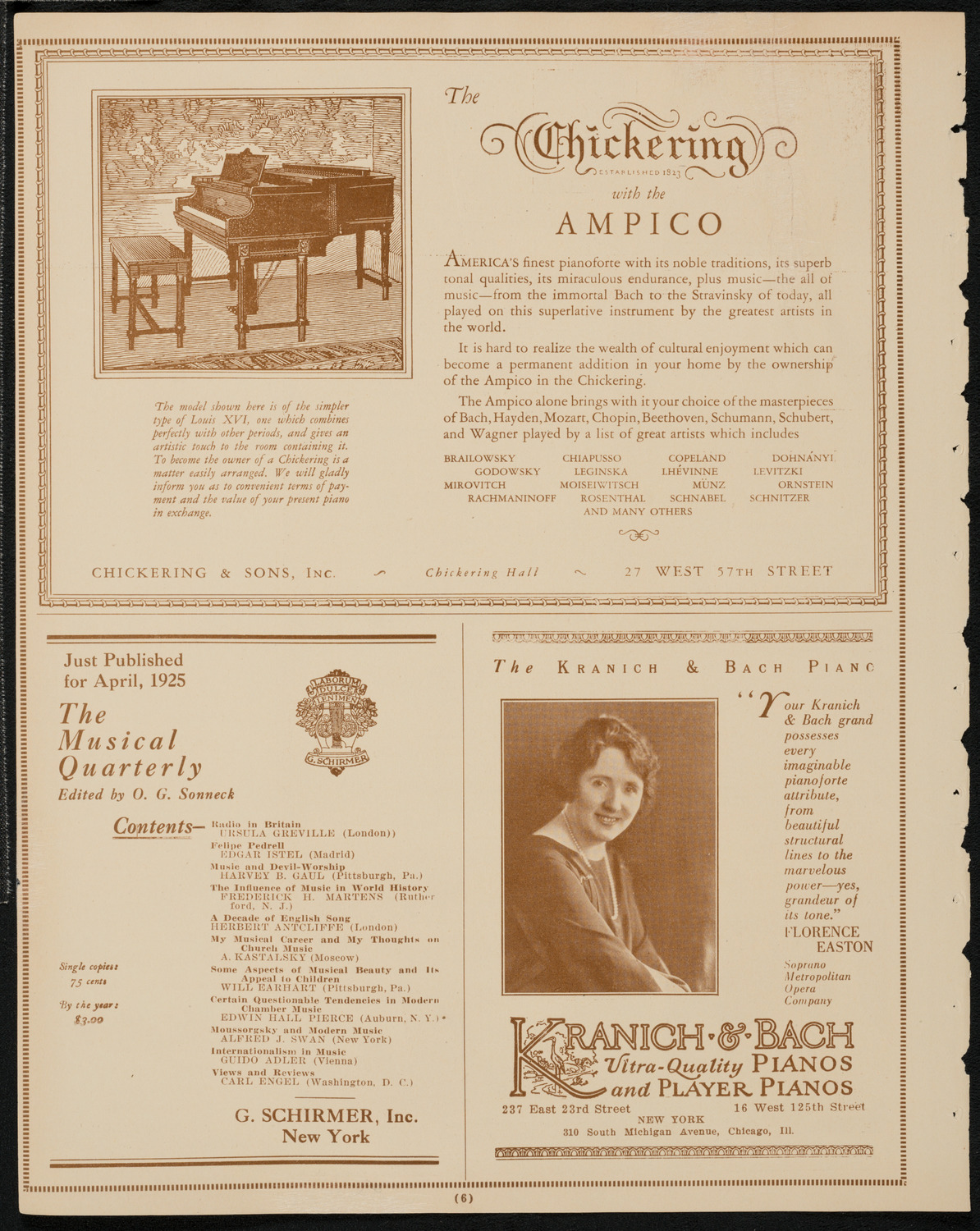 New York Symphony Orchestra, April 3, 1925, program page 6