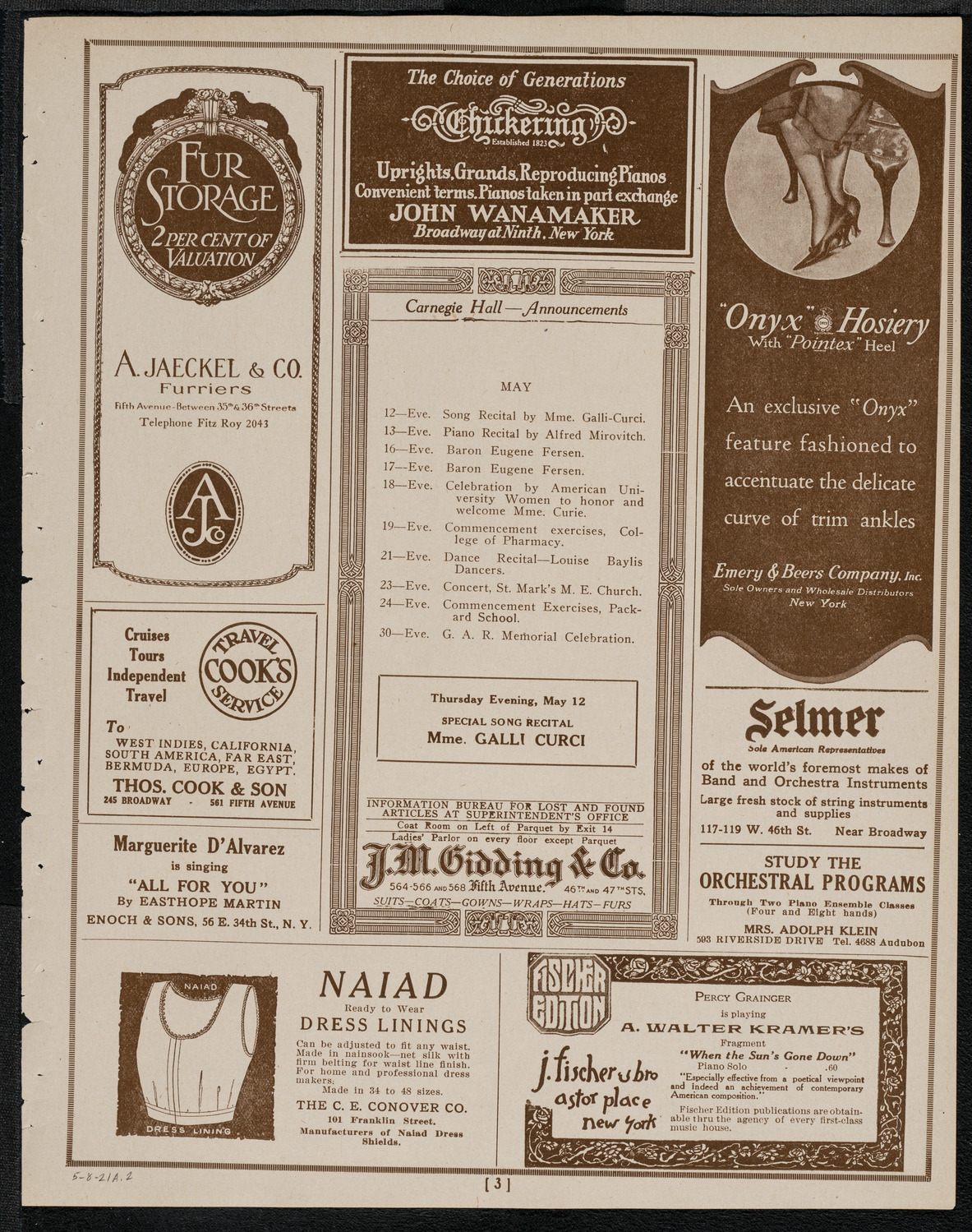 Students of the Malkin Music School, May 8, 1921, program page 3