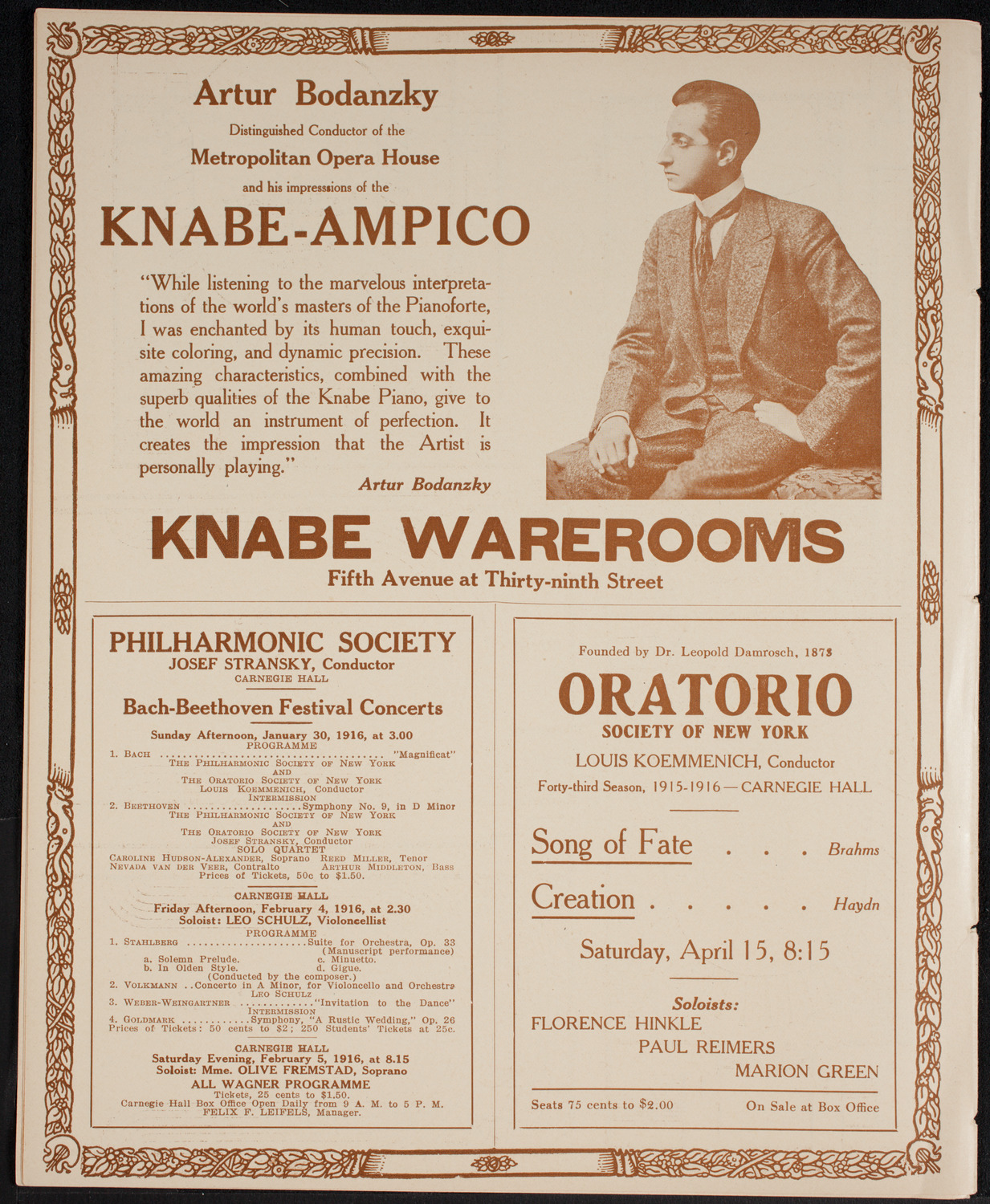 Russian Symphony Society of New York, January 29, 1916, program page 12