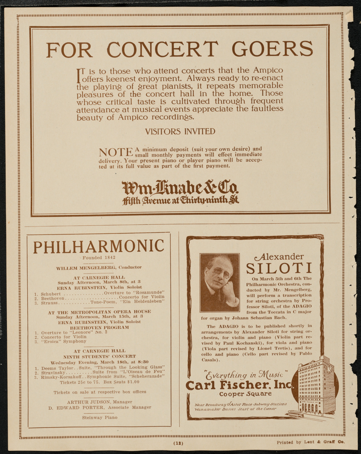 Ninth Annual Intercollegiate Glee Club Contest, March 7, 1925, program page 12