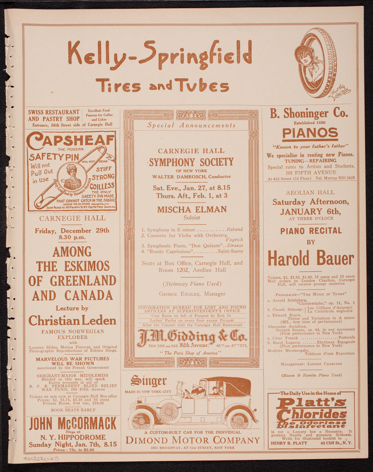 Oratorio Society of New York, December 28, 1916, program page 9