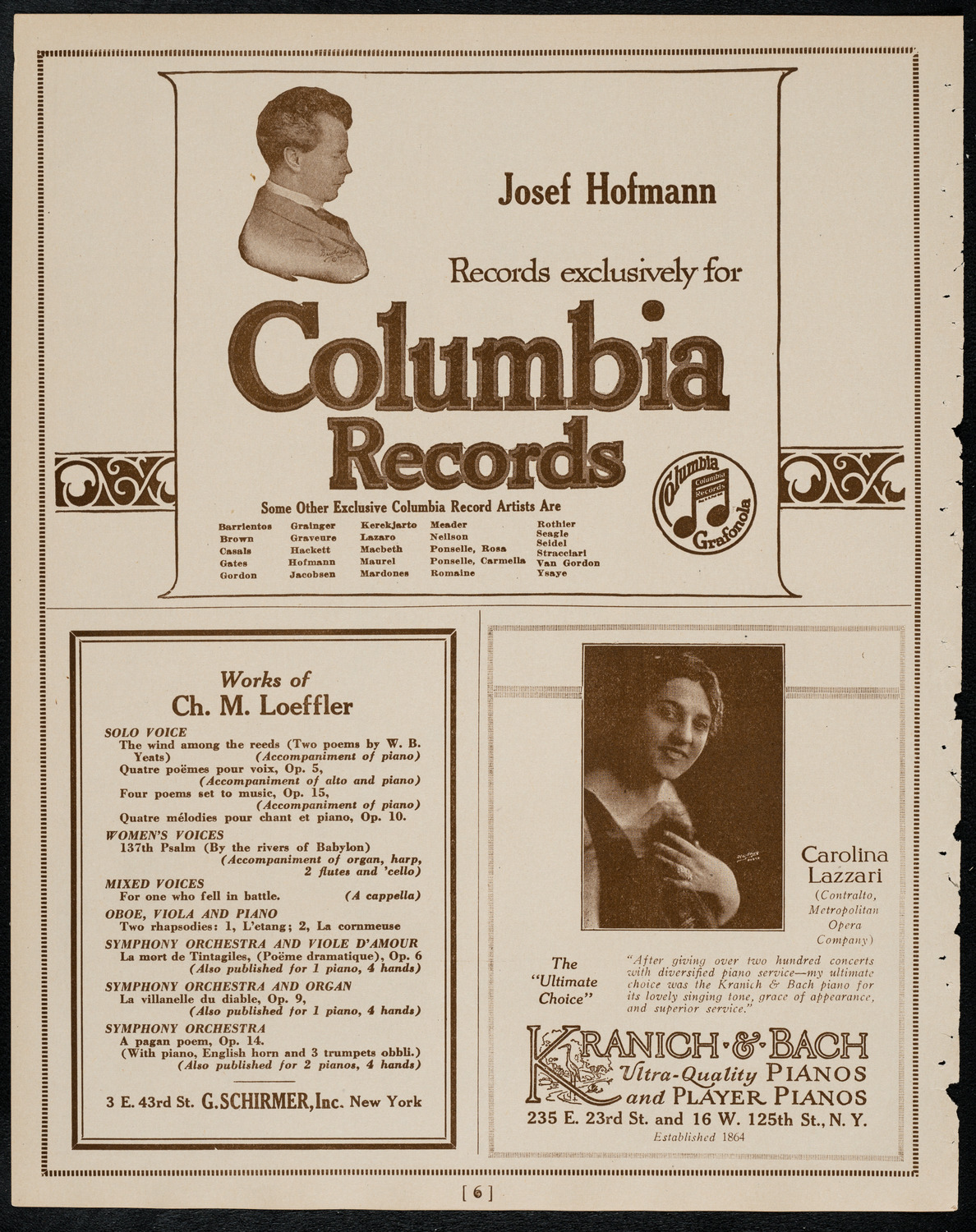 Miron Poliakin, Violin, March 19, 1922, program page 6