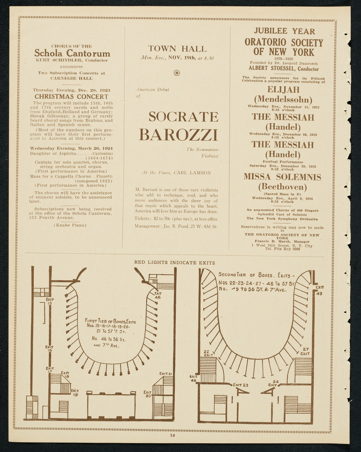 Grand Charity Concert, November 5, 1923, program page 10
