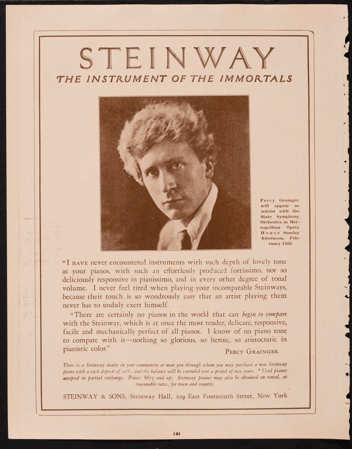 New York Philharmonic, February 13, 1925, program page 4