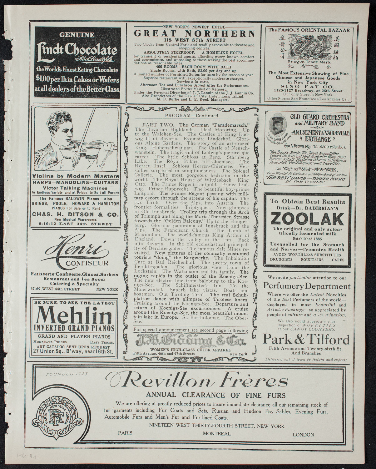 Burton Holmes Travelogue: Munich and Bavaria, January 15, 1911, program page 7