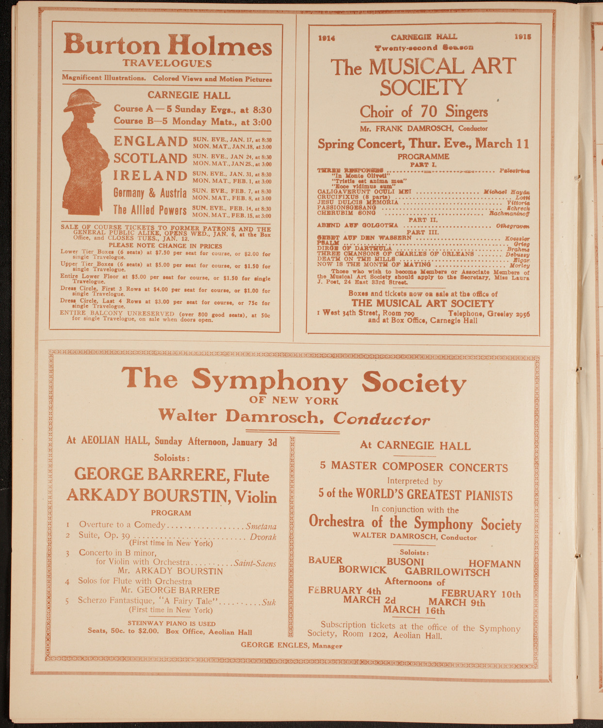 Fritz Kreisler, Violin, December 30, 1914, program page 12