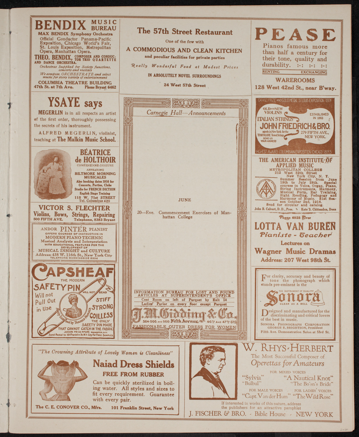 Graduation: New York College of Dentistry, June 15, 1916, program page 3