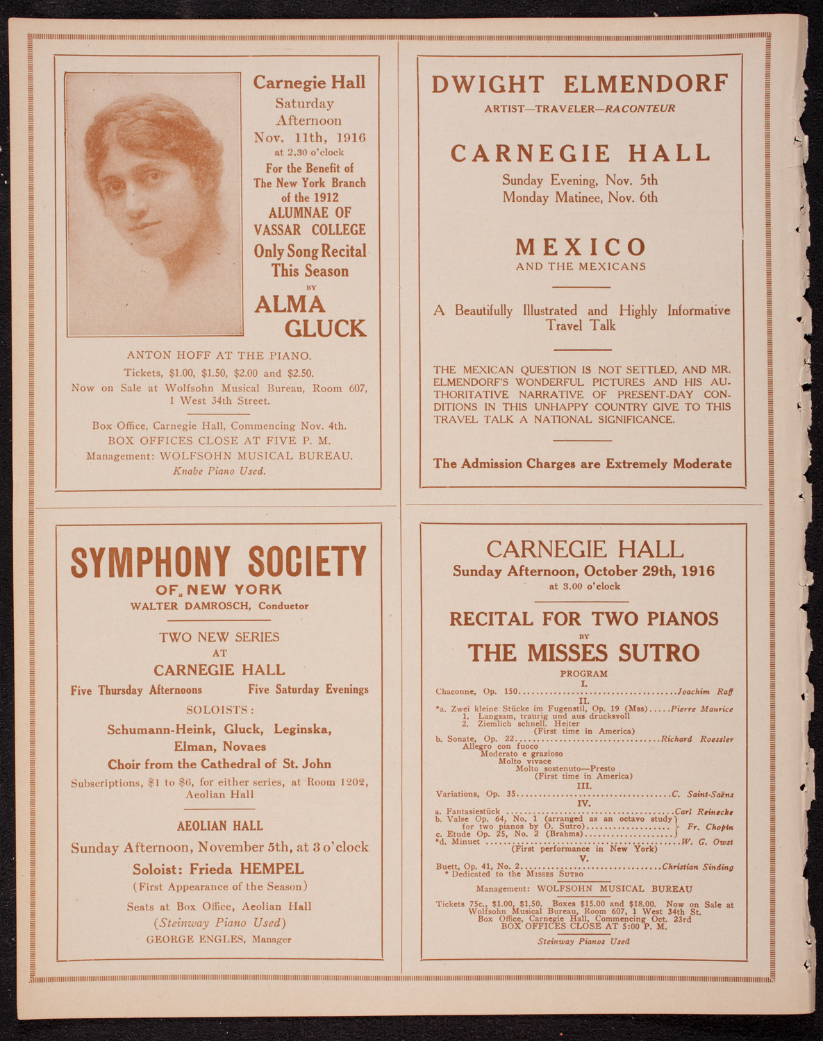 Olga Samaroff, Piano, October 28, 1916, program page 8