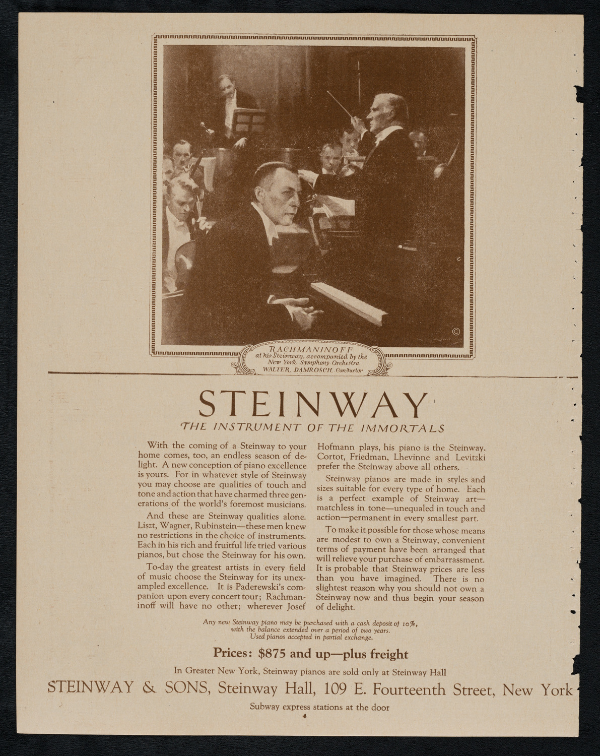 New York Symphony Orchestra, March 23, 1923, program page 4