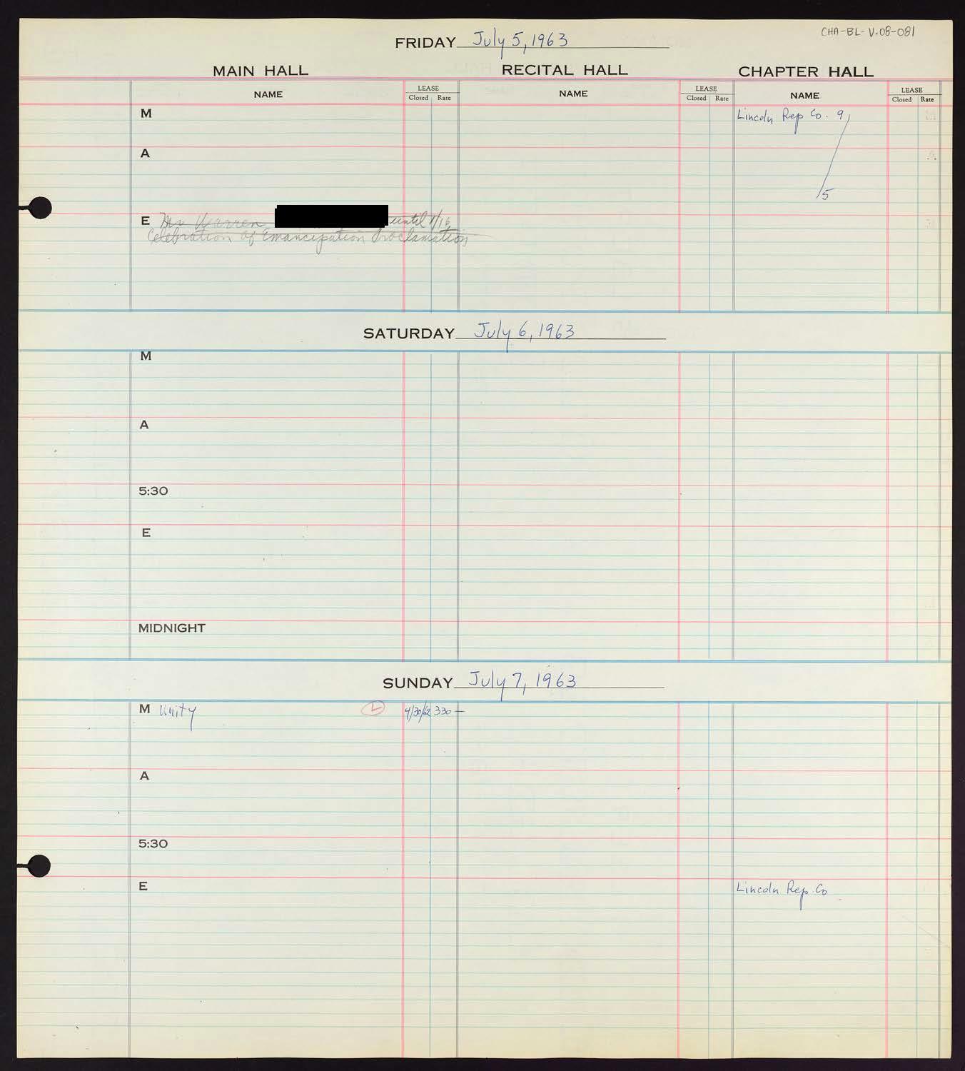 Carnegie Hall Booking Ledger, volume 8, page 81