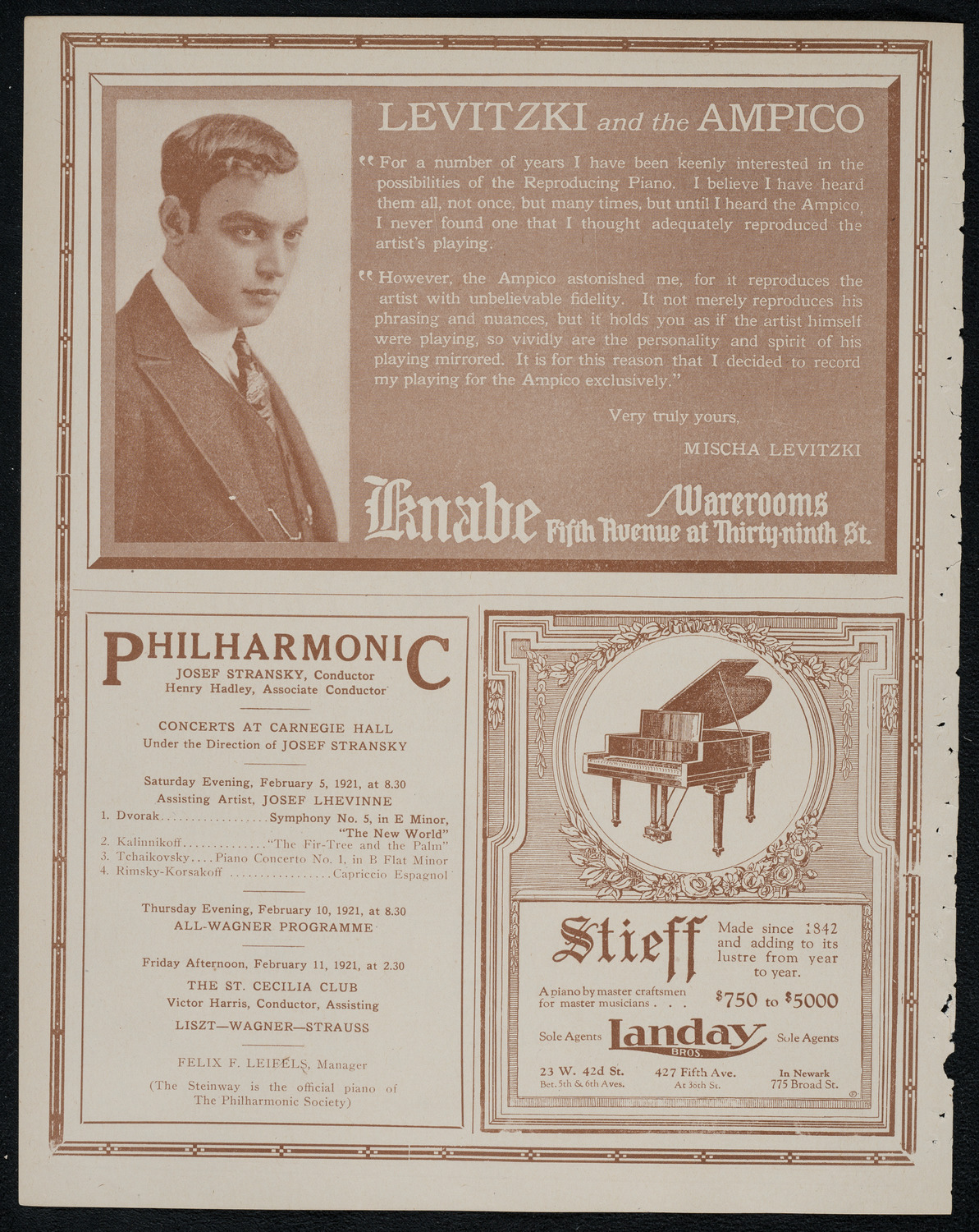 New York Symphony Orchestra, February 4, 1921, program page 12