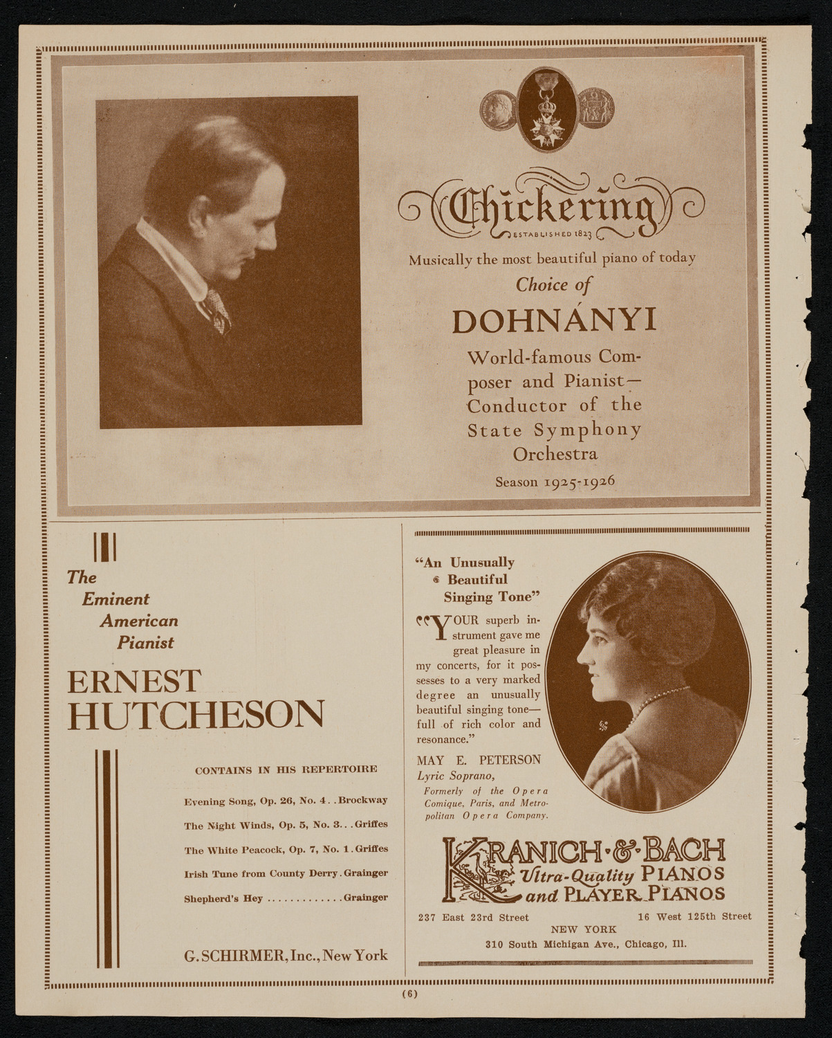 New York Philharmonic, December 3, 1925, program page 6