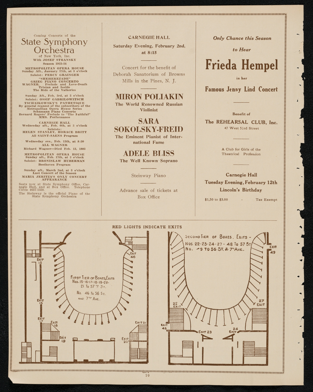 New York Symphony Orchestra: Beethoven Cycle, January 24, 1924, program page 10